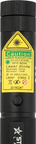 Starlight G1 Pro grüner Laserpointer – Nahaufnahme des Warnetiketts mit der Laserklasse