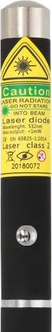 Starlight X1 grüner Laserpointer Stift – Nahaufnahme des Warnetiketts mit der Laserklasse