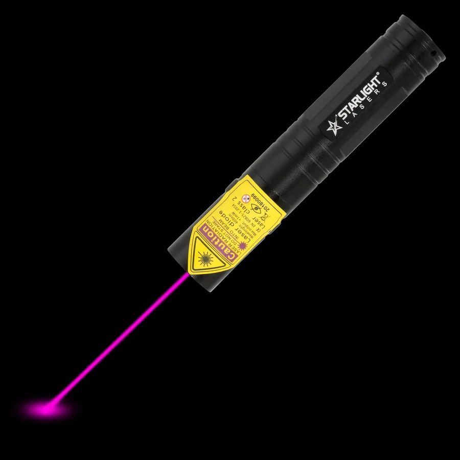 Starlight V2 Pro kompakter violetter Laserpointer mit sichtbarem Laserstrahl im Dunkeln